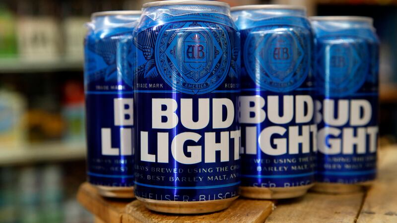 FILE - Cans of Bud Light beer are seen in Washington, Thursday, Jan. 10, 2019.